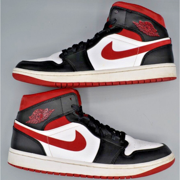 Size 10 - Jordan 1 Mid Metallic Red Air Jordan Authentic - Picture 1 of 9